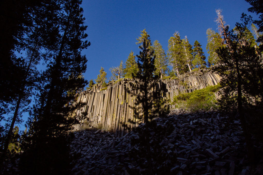 Devils Postpile National Monument basalt pilars.