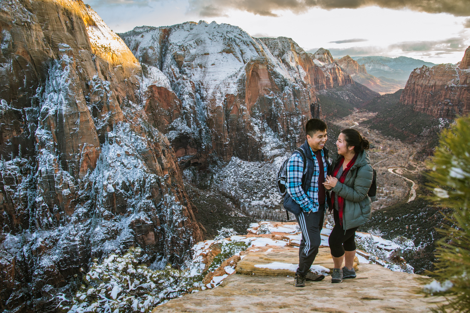 couple on angels landing