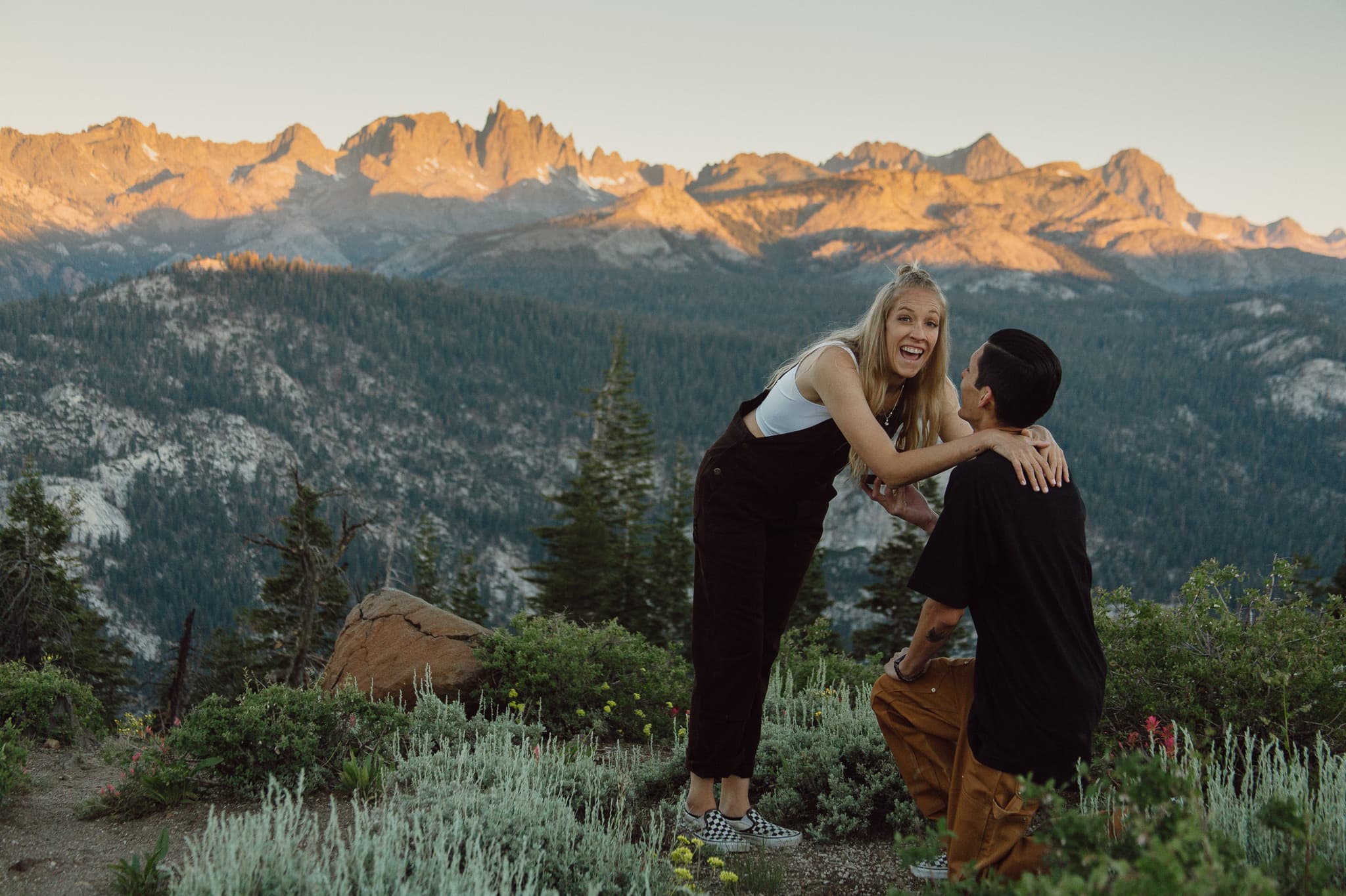 couple looking excited at minaret vista