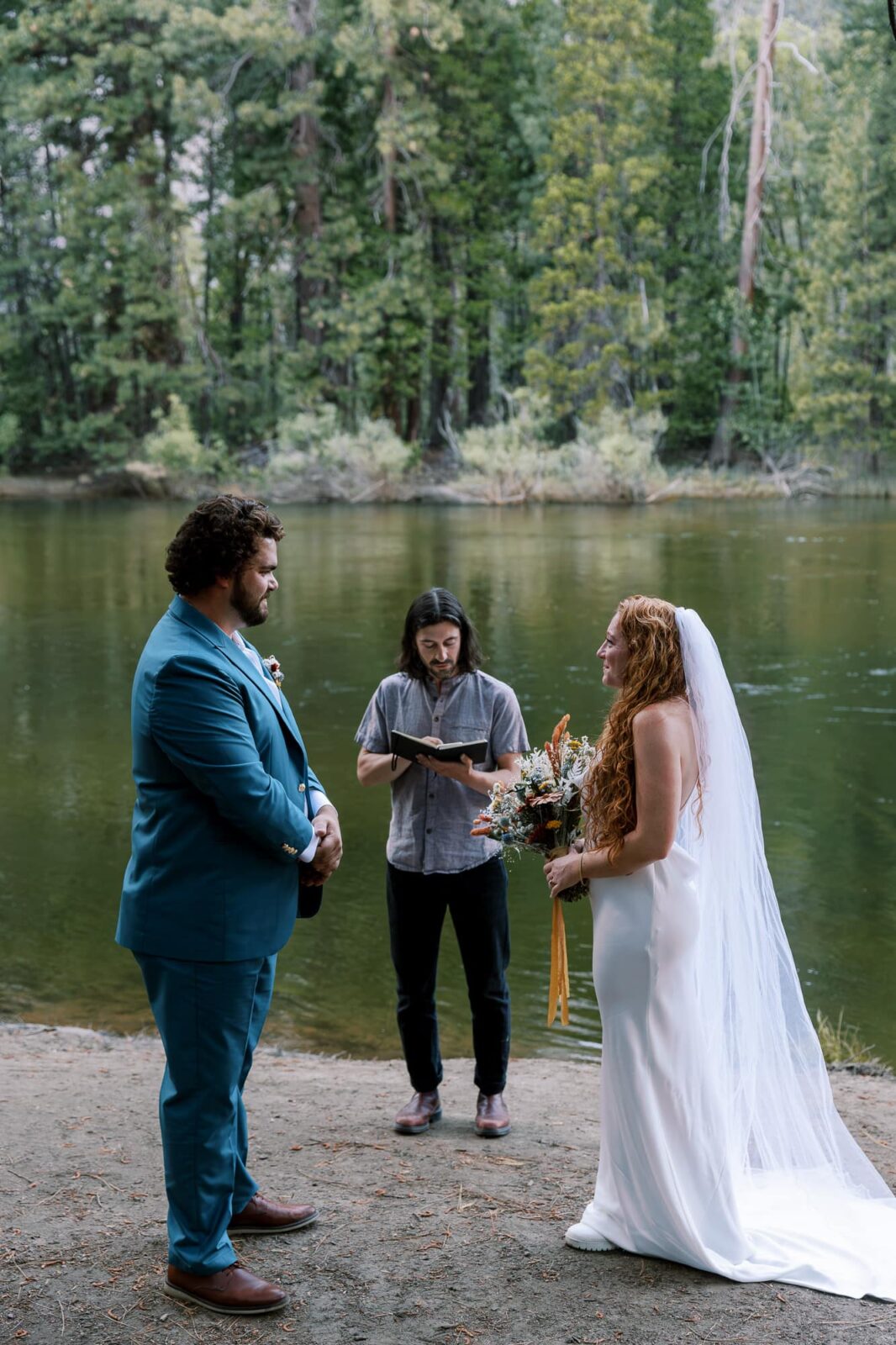 wedding ceremony at cathedral beach