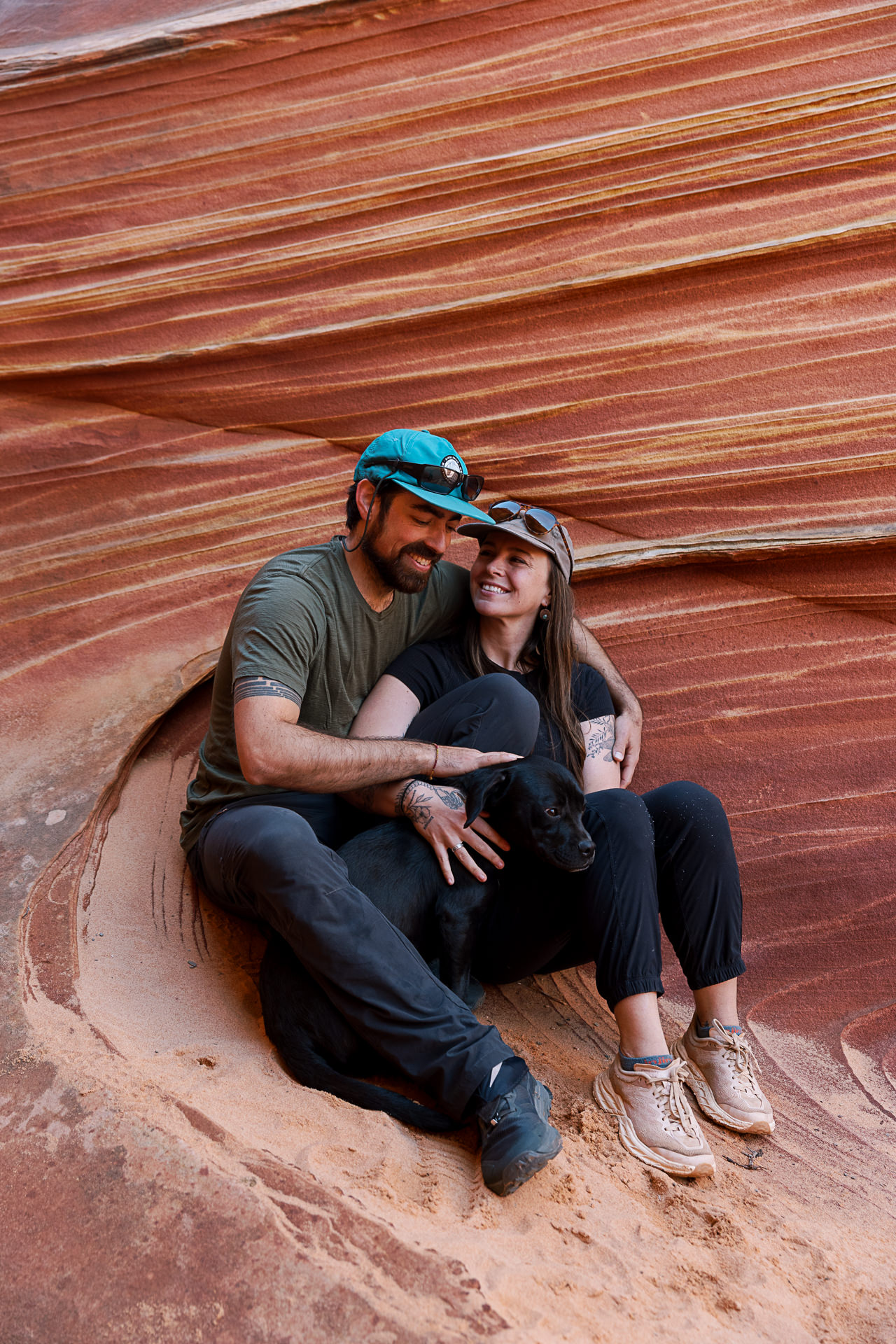 The Wave sandstone formation with vibrant textures